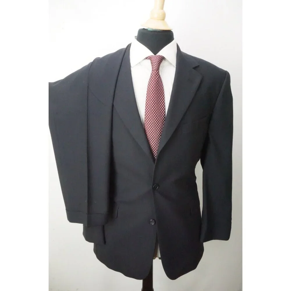 Brooks Brothers 346 Stretch Navy Blue Wool Blend 2 Pc Suit Jacket Pants Sz 41R